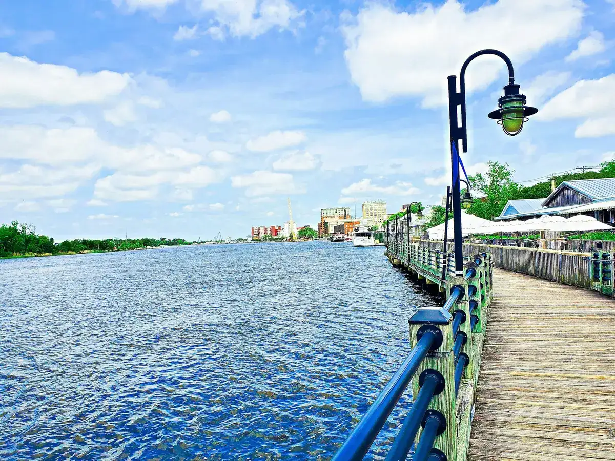 The Riverwalk on the Cape Fear River in Wilmington